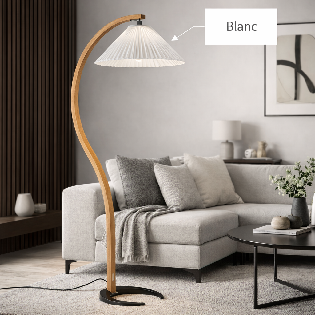 Vela – Lampe sur pied en bois naturel