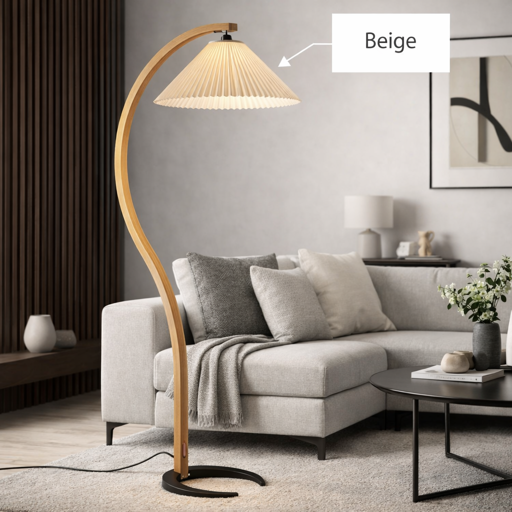 Vela – Lampe sur pied en bois naturel