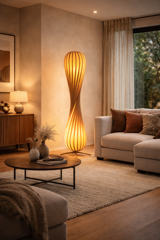 Orya – Lampe sur pied design en spirale