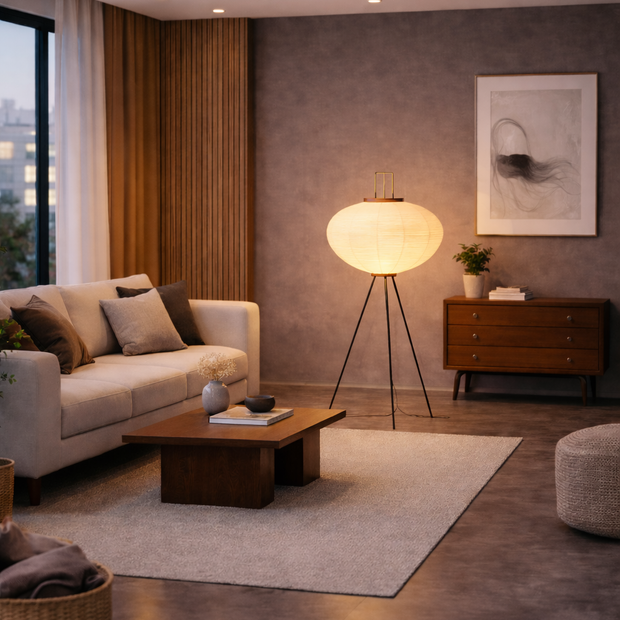 Zina – Lampe sur pied au style japonais