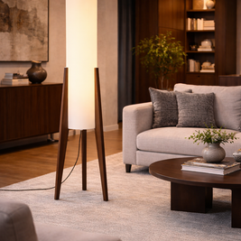 Halo - Lampe sur pied en bois au style japonais