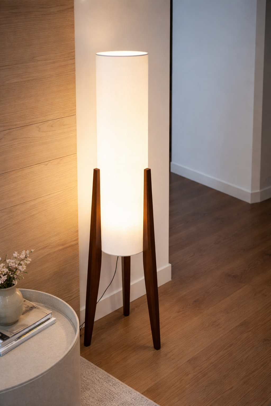Halo - Lampe sur pied en bois au style japonais