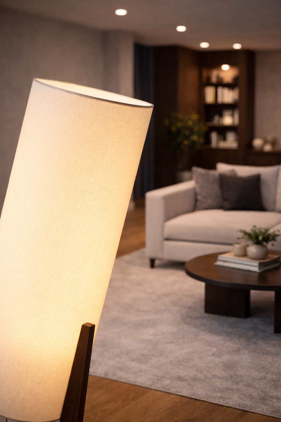 Halo - Lampe sur pied en bois au style japonais