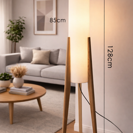 Halo - Lampe sur pied en bois au style japonais