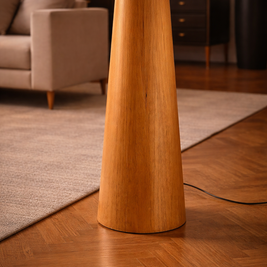 Nora - Lampe sur pied en bois style japonais