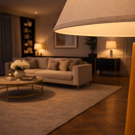 Nora - Lampe sur pied en bois style japonais