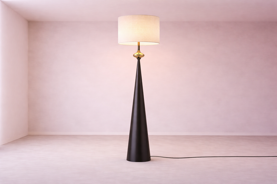 Mova – Lampadaire en Tissu Médiéval, Élégance Française