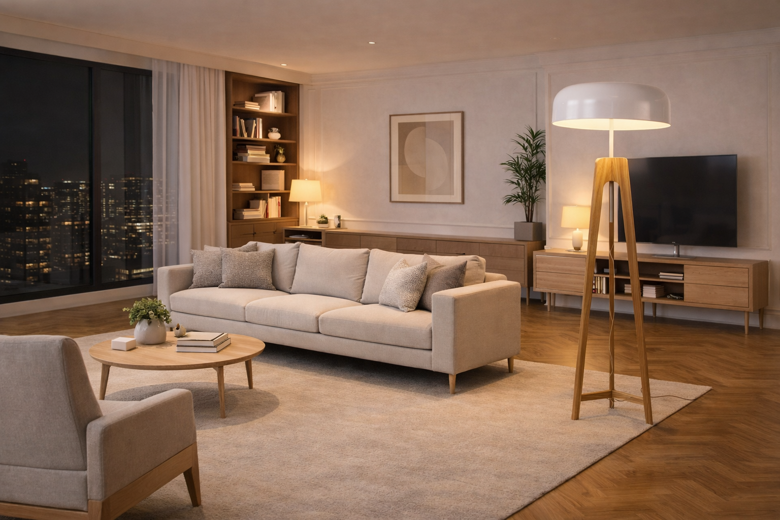 Aria - Lampe sur pied en bois