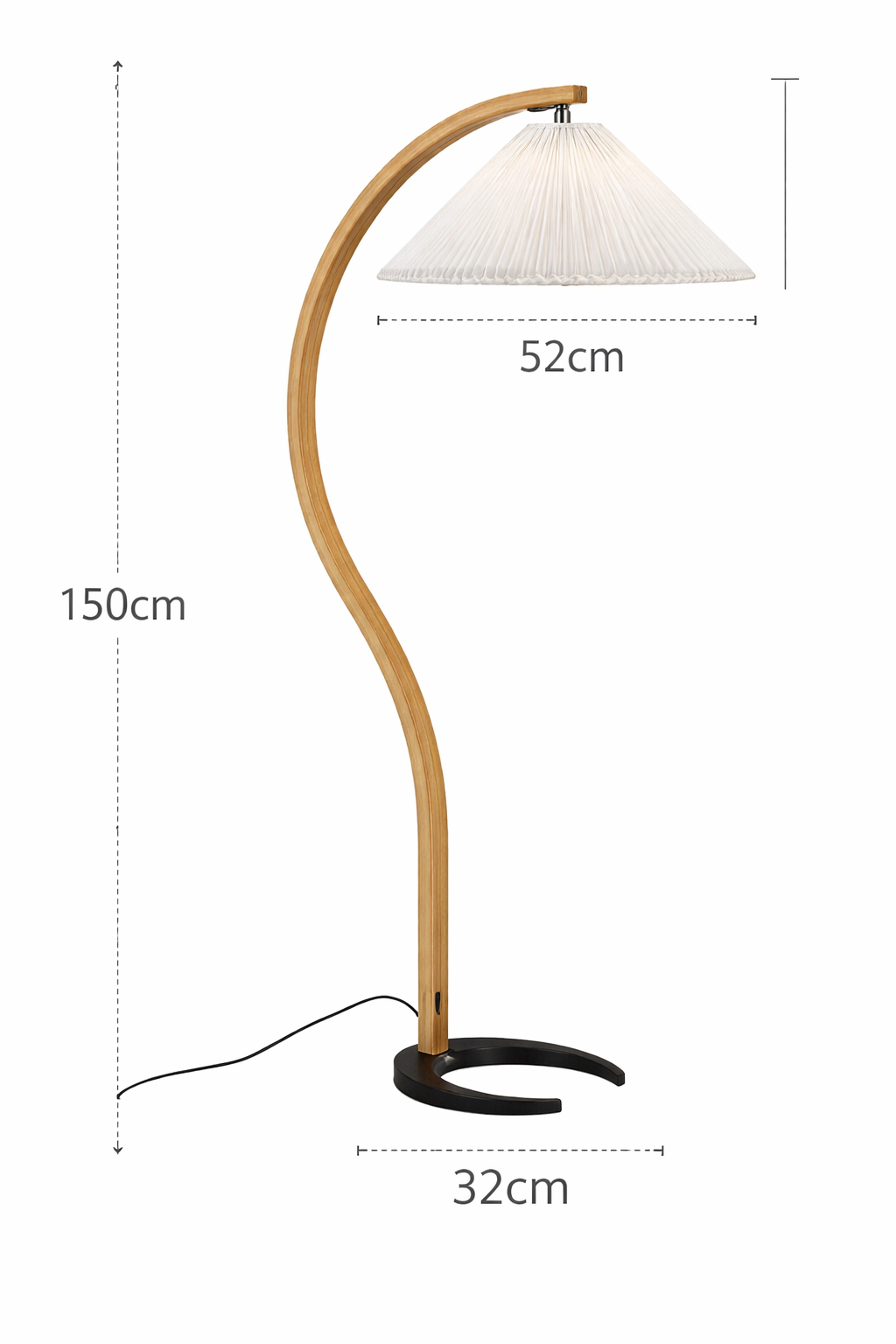 Vela – Lampe sur pied en bois naturel