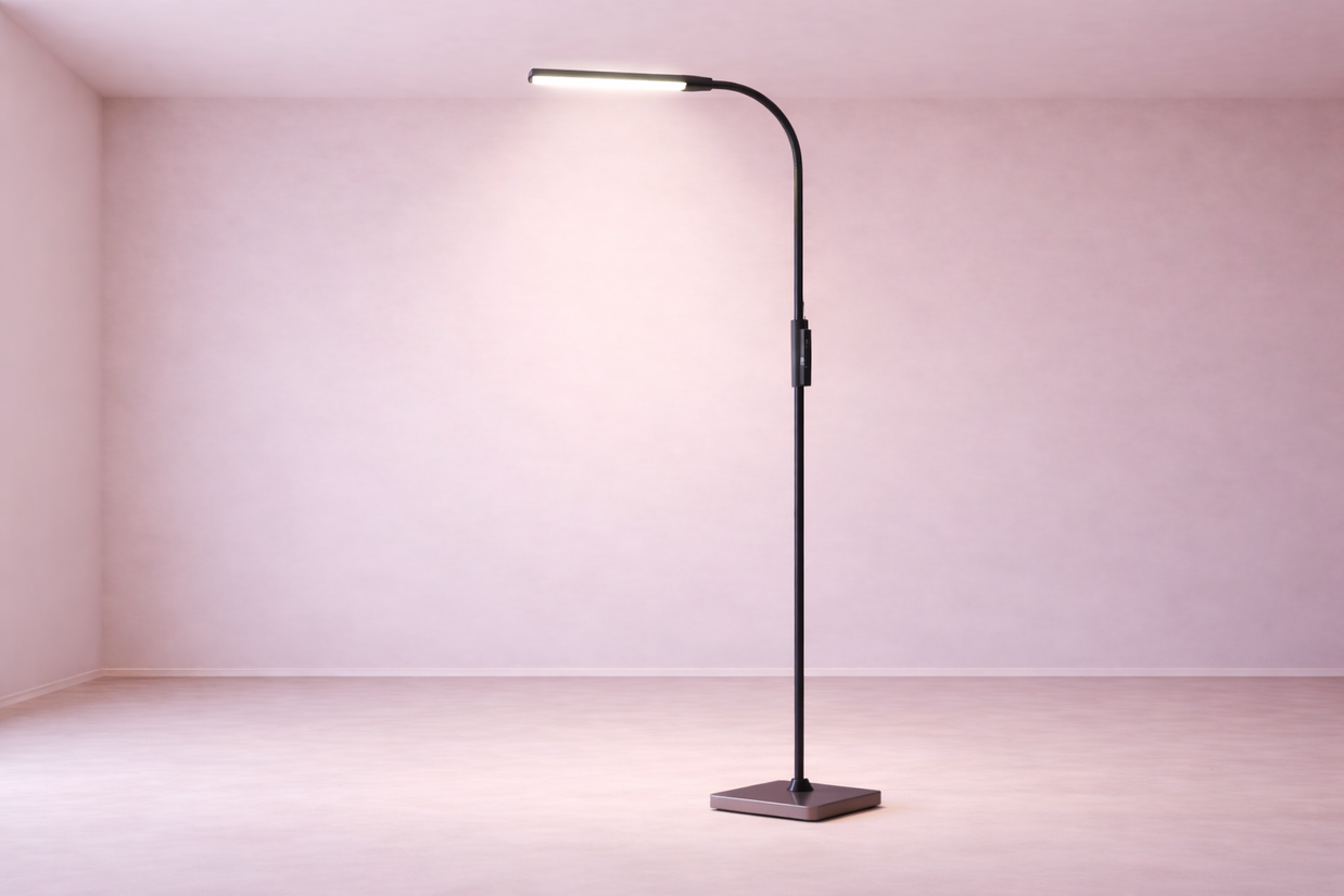 Noéris – Lampe liseuse sur pied à col de cygne