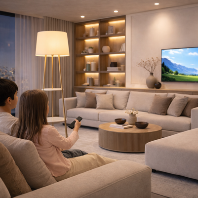 Elva – Lampadaire design avec étagères