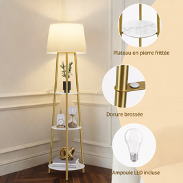 Elva – Lampadaire design avec étagères