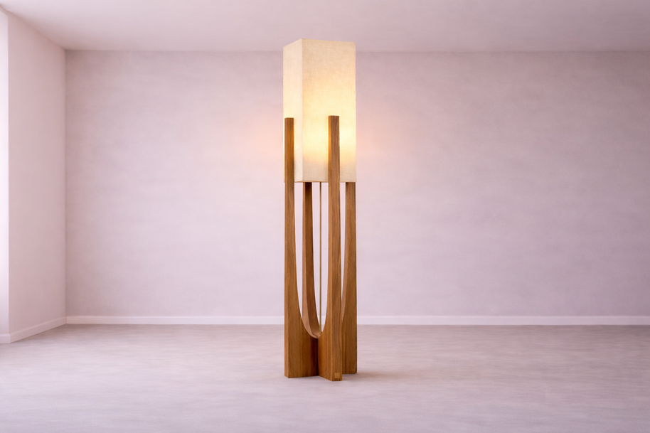 Luma - Lampe sur pied en bois au style scandinave