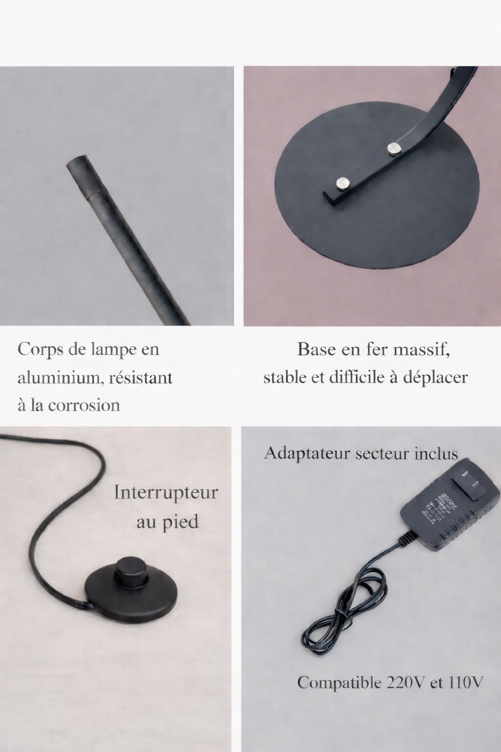 Silva – Lampadaire d’angle LED au style nordique