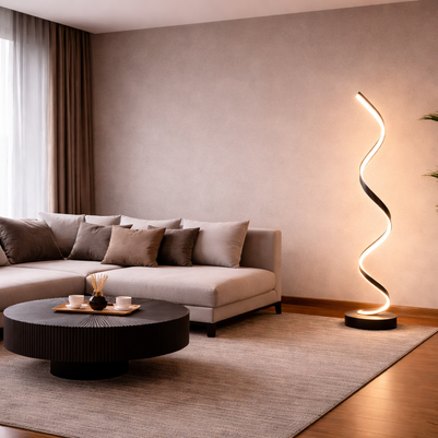 Vana – Lampe design à bande spirale autoportante